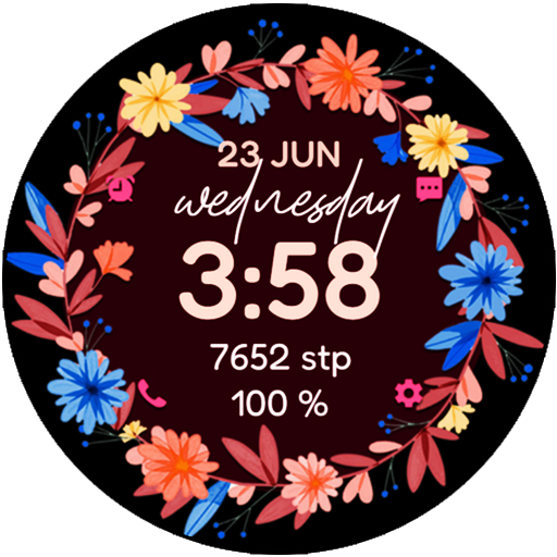 Digital Flowers Watchface