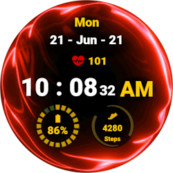 Fluid Red Watch Face