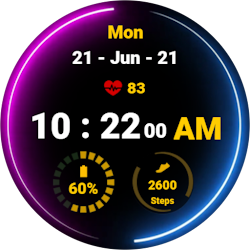Neon Blue Pink Watch Face