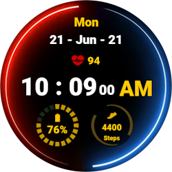 Neon Blue Red Watch Face