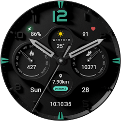 Circular Black Watch Face