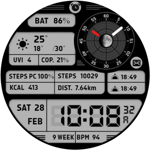Retro Digital Watch Face