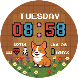 Dog Digital Watch Face: Pixel