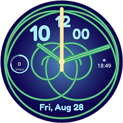 Neon Spiral Hybrid Watch Face