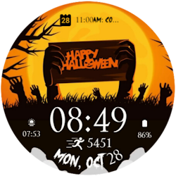 Halloween Grave Animated Face