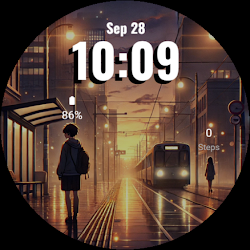 Anime Watch Face: Sunset Train