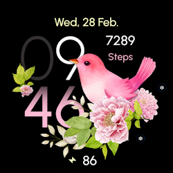 Flowers Pink Bird - ReS16