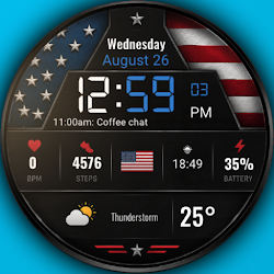 US Flag Digital Watch Face