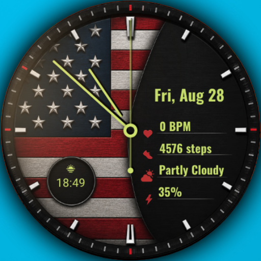 Analog US Flag Watch Face
