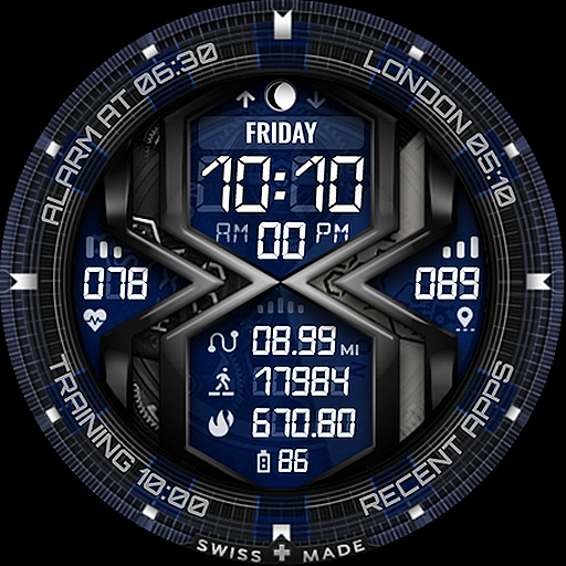 SWF Hexagon Digital Watch Face