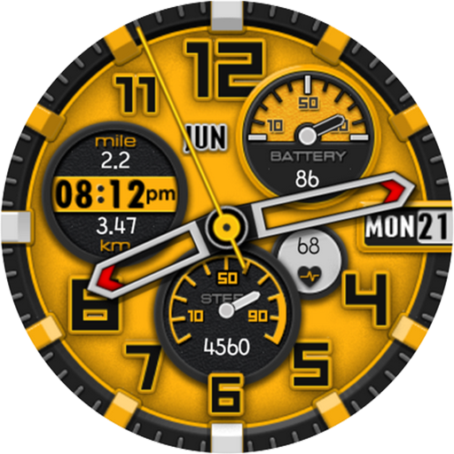Orange Step Watch Face