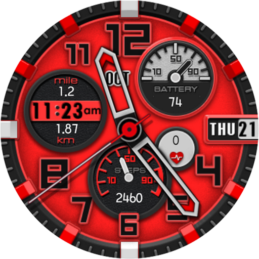Red Step Watch Face