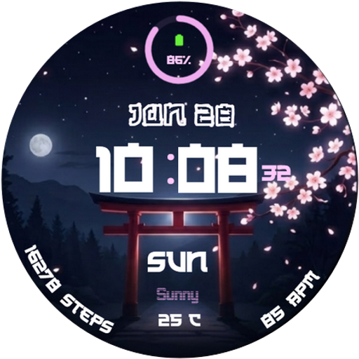 Sakura JT10 Wear OS Watch Face