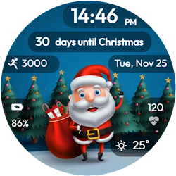 Animated Santa Countdown Watch