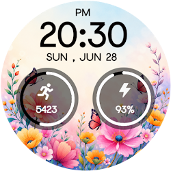 Floral Bloom Digital WatchFace