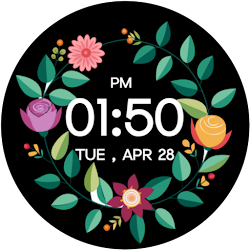 Floral Wreath MinimalWatchFace