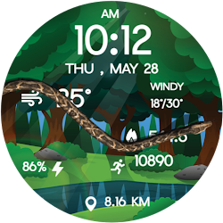 3D Forest Snake Watch Face