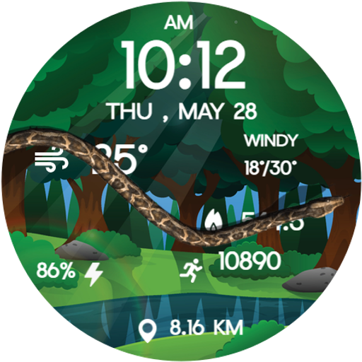 3D Forest Snake Watch Face