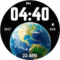 EarthSpace Digital Watch Face