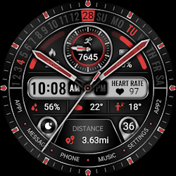 Ink Red Metal ZKin Watch Face
