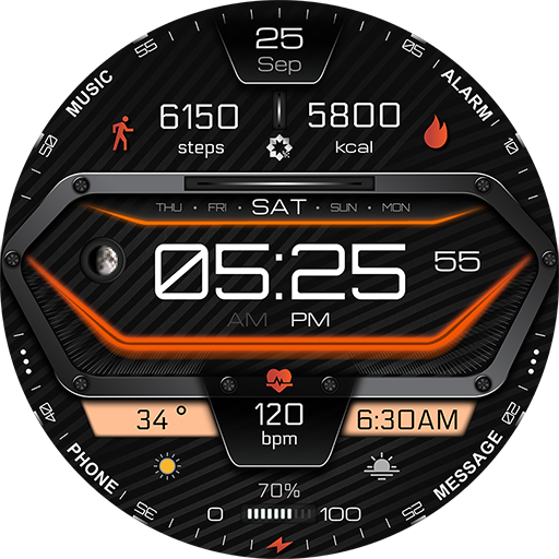 A380 Neon Wear OS Watch Face