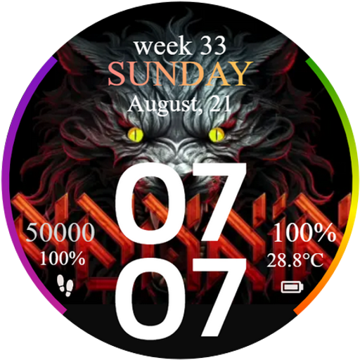 Animated Wolf Eye Watch Face