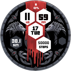 Black Wolf Watch Face Wear OS