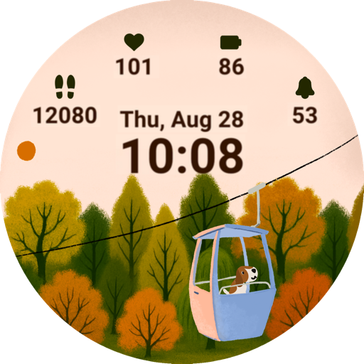 Autumn Day Animated Watch face