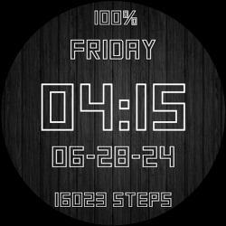 Black Wood Finish Watchface