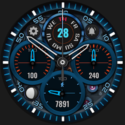 Blue Analog Watch Face
