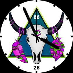 Boho Skull Bull Pink Watchface