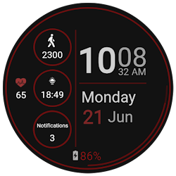 Watch Face Red and Black