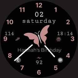 Butterfly analog watch face