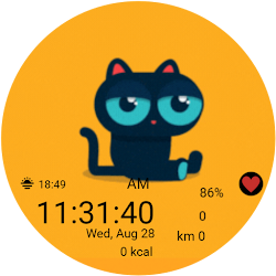 Animated Cat Watch Face