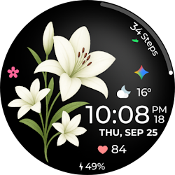 Flowers style watch face
