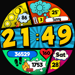 Comic Cool Digital Watch Face