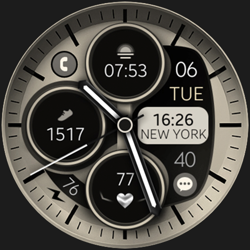 Modern Beige Analog Watch Face