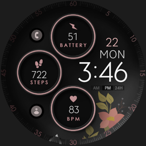 Digital Rose Gold 4 watch face