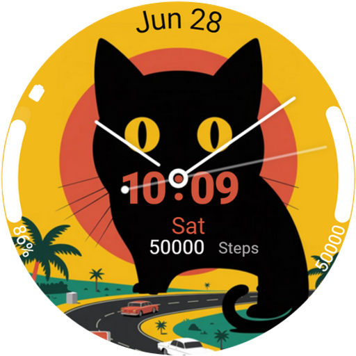 Great Catty Analog Watch Face
