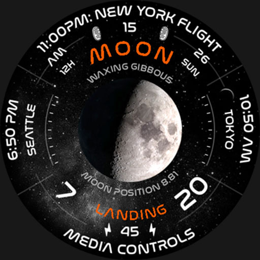 Moon Phase Watch Face 154