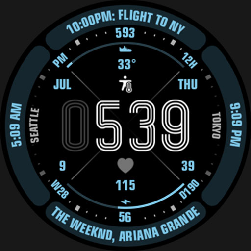 Clear Digital Watch Face 178