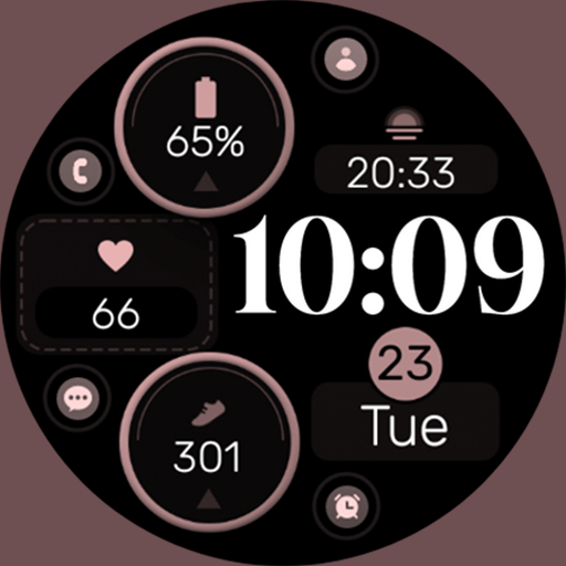 Minimal Rose Gold 5 Watch Face