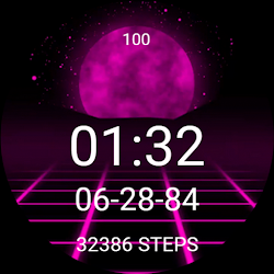 Pink Retro Digital Watchface