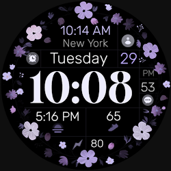 Purple Flowers Watch Face