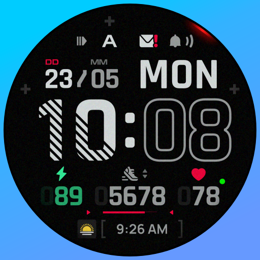 SH096 Watch Face, WearOS watch