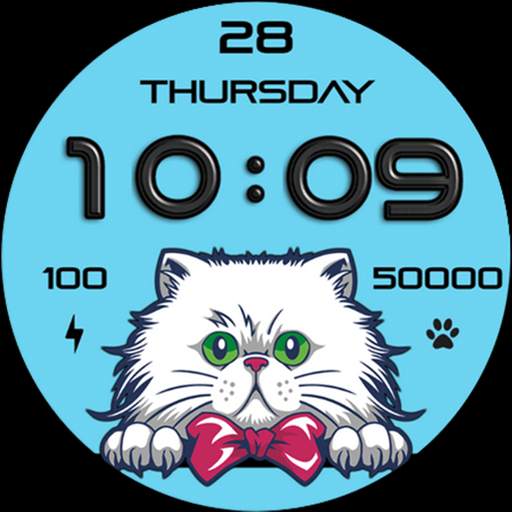 Sweet Cat Digital Watch Face