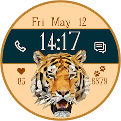 Tiger Digital Clock Watch Face