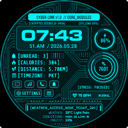 Cyber Terminal X Watch Face