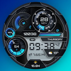 Glass Digital Watch Face